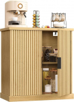 VASAGLE MAXE Collection - Sideboard, k&ouml;&ouml;gikapp, hoiukapp reguleeritava riiuliga, ribidega uksed, traditsiooniline stiil, k&ouml;&ouml;k, s&ouml;&ouml;gituba, tammepunane beež BBK344Y01