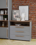 Forte SURFINIO 3 sahtliga kapp, komposiitpuit, Catania tamm/halli, S x K x M: 98,9 x 85,9 x 41,3 cm.
