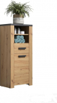 trendteam smart living - Follow - Sahtlikapp - Artisan Oak / Matera - Vannitoakapp 2 avatud sektsiooniga - (B x K x S) 53 x 118 x 35 cm - Uks saab paigaldada vasakule v&otilde;i paremale - kriimustuskindel