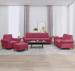 3-TLG. Sofagarnitur mit Kissen Hellgrau Samt, hellgraues Samtsofa 3-TLG. als bequemes Sofa-Set mit Polsterung und Kissen, 3-teiliges Sofa in Hellgrau Samt, Sofagarnitur