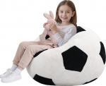 MeMoreCool Kids Football Bean Bag Bean Bag v&auml;ikelastele koos t&auml;itmine poisid t&uuml;drukud lugemine ja m&auml;ngimine pehme diivan magamistoas m&auml;ngutuba 65x65cm