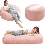MAXYOYO Bean Bag Tool Bed for Kids, Convertible Bean Bag, Folds alates Lazy Chair et p&otilde;randapatja voodi, t&auml;idetud p&otilde;randal diivan, diivan, diivan voodi poisid ja t&uuml;drukud, k&otilde;rge tihedus