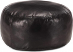 vidaXL Pouf istme Pouf jalatool Jalgpadi p&otilde;randapadi istmepadi jalatool Ottomani must 60 x 30 cm ehtne kitsedest nahk