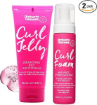 Umberto Giannini Curl Jelly Scrunching Jelly & Curl Foam Mousse Styling Duo - Vegan & Cruelty Free Curl Control Hair Gel & Mousse for Defrizzing Curly or Wavy Hair