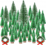 Kuuqa Mini Sisal Snow Frost J&otilde;ulupuud Pudelipintsel Puud Plastist Talvine Lumi Ornaments Tabletop Puud koos Merry Christmas Kirjad Xmas Party Home Party Diorama mudelid