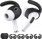 AhaStyle 4 paari AirPods Pro 2 k&otilde;rvaklappe 【lisandiline hoiukott】 Libisemiskindlad k&otilde;rvakatted Silikoonist aksessuaarid, mis &uuml;hilduvad Apple AirPods Pro 2. p&otilde;lvkonnaga (2 suurt + 2 v&auml;ikest, must)