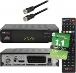 AXRED S90 Plus HD satelliidi vastuv&otilde;tja + satelliidikaabel salvestusfunktsiooniga, HD v&otilde;imeline, digitaalne satelliidi vastuv&otilde;tja satelliittelevisioonile, HD vastuv&otilde;tja, HDTV
