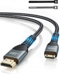 CableCreation Mini HDMI kuni HDMI kaabel Mini HDMI kaabel 3 m Kiire 4K60Hz, 3D, HDR, ARC, &uuml;hildub Raspberry Pi Zero 2W, Canon kaamera, videokaart, s&uuml;learvuti, tahvelarvuti, projektoriga