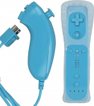 MOVHEIYL Ersatz fernbedienung f&uuml;r Wii und Wii U, integreeritud 2-in-1 Motion Plus mit Silikonh&uuml;lle und Nunchuck (sinine)
