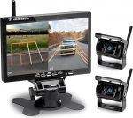 Digitaalne tagurduskaamera juhtmevaba 7-tollise HD monitoriga, HD laiema nurga veekindel &ouml;ise n&auml;gemise numbrim&auml;rkide kaamera, 2 juhtmevaba kaamerat, 12 V 24 V auto / veoauto / auto / pikap / maastur / kaubik / autoelamu jaoks