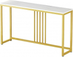 Console Table mit Ger&auml;umiger Tischplatte, Konsolentisch mit Fu&szlig;polstern, Geeignet f&uuml;r Wohnzimmer, Flur(Gold,80x30x80CM/31x12x31IN)