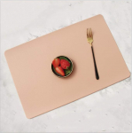 4 Pack Placemats kohvi rannaalused PVC nahast laualused komplekt isolatsioon Anti-scald Placemats majapidamises ristk&uuml;likukujuline veekindel rannaalused pere kogunemine s&uuml;nnip&auml;evapidu (roosa)