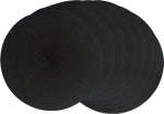 Punutud taldrikud, &uuml;mmargused plastikust taldrikud, 32 cm, taldrikud, 8 taldriku komplekt, (must)