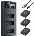 K&F CONCEPT Canon LP-E12 kaamera aku 1100 mAh, kolmekordne v&otilde;imsus, kolmekordne pesaga LCD-laadijakomplekt, &uuml;hildub Canon EOS M, M2, M10, M50, M50 Mark II, M1 M100, M200, PowerShot SX70 HS, Rebel SL1 mudelitega