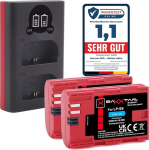 Baxxtar 2 x LP-E6 aku 2250 mAh koos topeltlaadijaga (LCD USB-C Micro USB) &Uuml;hildub Canon EOS 5D Mark II III IV 5DS R R5 6D 7D 60D 60D 60Da 70D 80D 90D XC10 XC15 XC 10 15 WFT-E5 E7 LPE6 LP E6