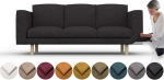 comfortly Norsborg 3 Seater Diivan Cover Replacement Slipcover Heavy Duty 9 Pieces Soft Durable Washable Fabric Easy to Clean and Replace (Crown, Black)