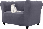 Jacquard Stretch Chesterfield diivanikate, 1, 2, 3-kohaline diivanikate koos k&auml;etugedega elutuppa, libisemisvastane, pehme, kaitse kumerale m&ouml;&ouml;blile ja diivanitele (Grigio Scuro, 1 Posto)