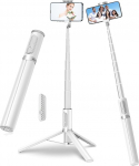 TONEOF 170 cm Selfie Stick Tripod, Extendable All-in-1 Tripod Mobile Phone Monopod Made of Aluminium with Wireless Remote Control and 10 Telescopic Rod, Rotatable Mobile Phone Holder, Tripods for