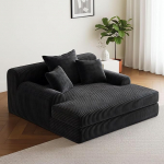 &Uuml;lisuur Chaise Longue Diivan Corduroy, lai &uuml;he tooli p&otilde;randale diivan 3 padjaga, kaasaegne lamamistool, lugemistool ilma kokkupanekuta, maksimaalne koormus 362 kg, elutuppa ja magamistuppa, eriti lai ja mugav | Moodne lai corduroy, kaasaegne lai cord ...