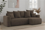 MEBLINI Schlafcouch mit Bettkasten - 238x142x73cm - Braun Cordstoff - Dave - Kleines Ecksofa mit Schlaffunktion - Sofa mit Relaxfunktion und Kissen - Kleine Couch L-Form - Eckcouch