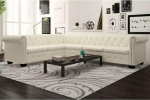 VidaXL Canap&eacute; d'angle Chesterfield 6 kohta Cuir artificiel Blanc