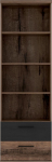 Forte Jacky raamaturiiul 2, puukomposiit tammepuust tekstiga/must tamme, B x K x S: 220,1 x 210,5 x 62,5 cm