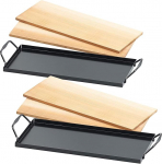 Rosenstein & S&ouml;hne R&auml;ucher Grill Boards: 4 Cedar Wood Grill Boards for Charcoal & Gas Grills, with Metal Frame (Grill Board Cedar, Smoking Plank, Flame Salmon Boards)