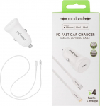 Rockland 20W PD kiirlaadija koos USB C Lightning-kaabliga, MFI turvatud iPhone iPad autoadapter, Apple Power Delivery s&otilde;iduki laadimisseade
