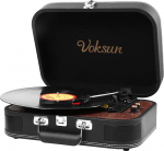 Plaadim&auml;ngija koos k&otilde;larite ja Bluetooth 5.4 | Plaadim&auml;ngija 33/45/78 rpm | USB digiteerimine, RCA/AUX, kandekott (Retro disain) (must)