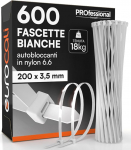 600 Nailon 6.6 kaablisidemed 200 x 3,5 mm Tihedus 18kg kaablisidemed kaabli ja juhtmestiku iselukustuv elektrikute DIY hammastega mittelibisev tulekindel soojus- ja k&uuml;lmakindel