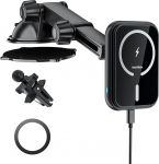 MAGJIEYX MagSafe Car Mount laadija, 15 W kiirlaadimine mobiiltelefoni hoidja auto laadimisfunktsiooniga iPhone 16/15/14/13/12 seeria jaoks, auto ventilatsiooni / tuuleklaasi / laua magnetiline juhtmevaba autohoidja