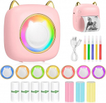 Mini Printer Portable Wireless Photo Printer Thermal Printer Mini Photo Printer for Smartphone Sticker Printer Thermal Photo Printer for Study Notes Pictures Photos Diaries DIY Compatible (B)