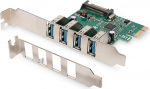 DIGITUS IO kaart - PCIe - USB 3.0 liidesekaart - 4-portiline USB Type-A - Max 5Gbps - Kiibistik VL805