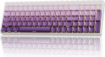 ZORNHER ZH100 Tastatur Kabellos, Mechanische Tastatur 98% mit Nummernblock, Wei&szlig; mit Purple Gradient Dipped PBT Keycaps, Creamy Linear Switches, Hot Swap, RGB Gaming Tastatur