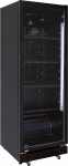 Drinks Fridge with Glass Door, 310 L, Commercial Refrigerator, Bottle Fridge, Black with LED Lighting, Ideal for Beer Bottles or Cans