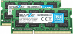 BRAINZAP 16GB DDR3 RAM SO-DIMM PC3L-14900S 2Rx8 1866 MHz 1.35V CL13 s&uuml;learvuti m&auml;lumoodul (2 x 8GB)