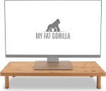 MY FAT GORILLA - Bamboo Monitor Stand, Ergonomic Monitor Stand, Wooden Monitor Riser, 100% Bamboo Screen Riser, XL Monitor Riser, Desk Shelf for Heavy Screen