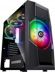 EMPIRE GAMING - Onyx PC Gamer Case - Mid-Tower ATX, mATX, ITX - 4 adresseeritavat RGB LED ventilaatorit (1x200mm ja 3x120mm) - Karastatud klaasist k&uuml;lgpaneel
