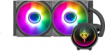 Yeyian vesijahutus protsessorijahutile Intel ja AMD &uuml;hilduv PC Gaming PC Cooling AIO koos 2 x 120 mm RGB ventilaatoriga 240 mm 2000 rpm (Uus 2024)