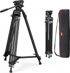 SMALLRIG videostatiiv, 73-tolline (186 cm) raskeveokite statiiv k&otilde;rge j&otilde;udlusega statiiv 360-kraadise vedelikupea ja kiirlahutusplaadiga DSLR, videokaamerate, kaamerate jaoks, kandev&otilde;ime 8 kg - 3751B