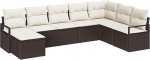 Rantry 8-teiliges Garten Sofa Set mit Kissen Braun Poly Rattan Gartenlounge Model3346498