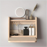 WESTWILD Ujuv seinale paigaldatav kokkupandav laud, kontorilaud, ruumi s&auml;&auml;stev riietuslaud koos kabinetiga, v&auml;ike laud s&uuml;learvuti jaoks, puidust v&auml;rvi, 40 x 32 cm