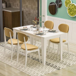 Homidea SHIMAL s&ouml;&ouml;gilaud 4 inimesele - kaasaegne k&ouml;&ouml;gilaud tugeva lauaplaadiga - 120 x 72 x 73,8 cm - s&ouml;&ouml;gilaud k&ouml;&ouml;ki ja elutuppa (valge)