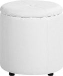 Beliani Maryland Elegant Faux Leather Pouf in White with Practical Storage Space