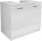 Mama Store Base Copricolonna Sottolavabo ERA113BILU in KIT Furniture for Underwear, Set of 2 Doors, White, Glossy Varnish, Wood Material, Large