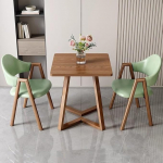 24" Square Dining Table Set with 1 Coffee Table & 2 Faux Leather Chairs Stylish Reception & Office Furniture Upholstered Armchairs for Kitchen & Living Room Multiple Colours Available