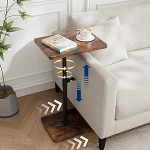 YAOYE C-kujuline k&uuml;ljelaud Reguleeritava k&otilde;rgusega k&uuml;ljelaud Diivanilaua kandik diivanile Voodile Vannituba Uuring TV kandik Toidu suupistete kandikud s&ouml;&ouml;gitegemiseks Rustic