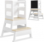 Yorbay laste &otilde;ppetorn alates 1 aastast: Stiilne &otilde;ppetorn koos tahvliga - soliidne Montessori &otilde;ppetorn lastele - 2 astmega ja ohutusriba - k&ouml;&ouml;gi vannituppa v&auml;ikelaste tuppa