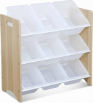 TOBIAS hoiuriiul 9 kastiga lastele, t&auml;ispuidust, naturaalvalge, 64 x 29,5 x 60 cm