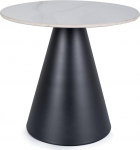 SIGNAL MEBLE, Hill kohvilaud keraamilise plaadiga, 46 x 46 cm, must/valge, marmori efekt, kooniline alus, 25 kg kandev&otilde;ime